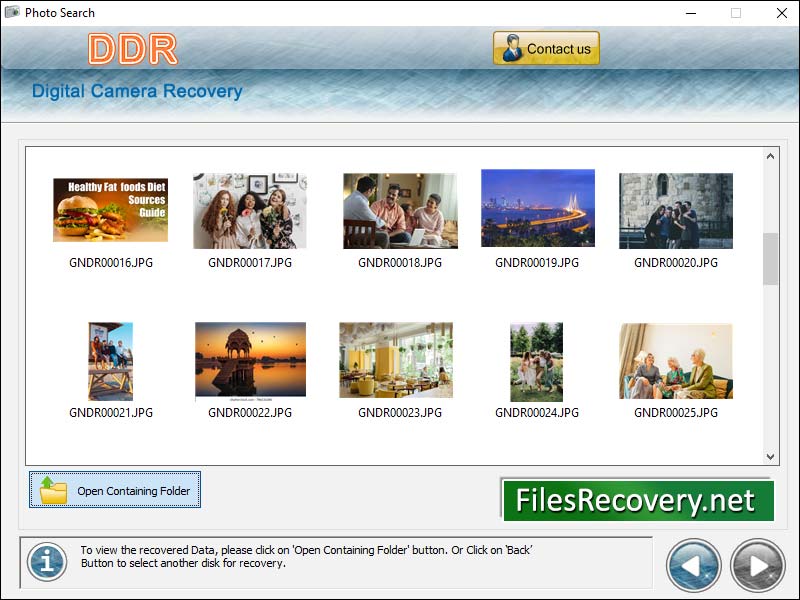 Screenshot of Recover Digital Camera Pictures