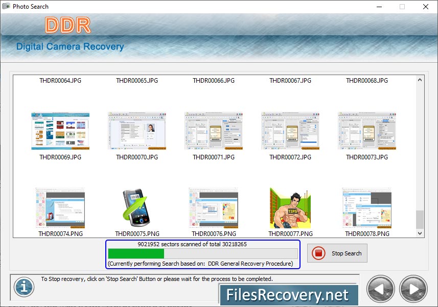 Digital camera files recovery software