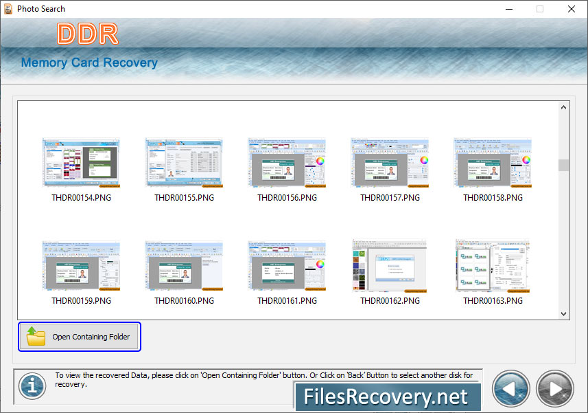 Memory card files recovery software