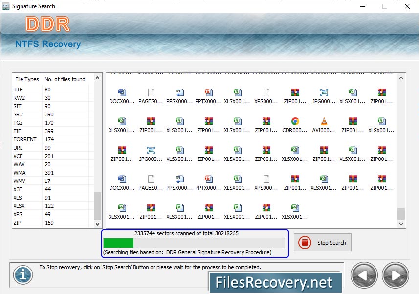 NTFS files recovery software