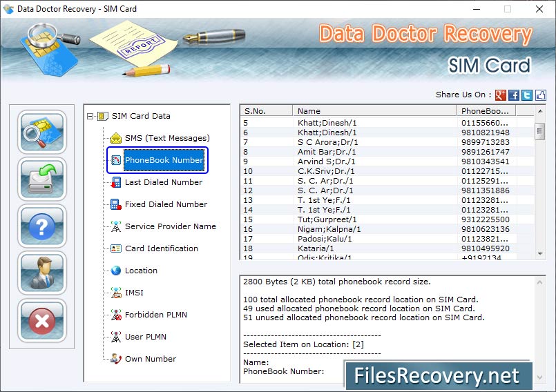 Sim card data recovery software