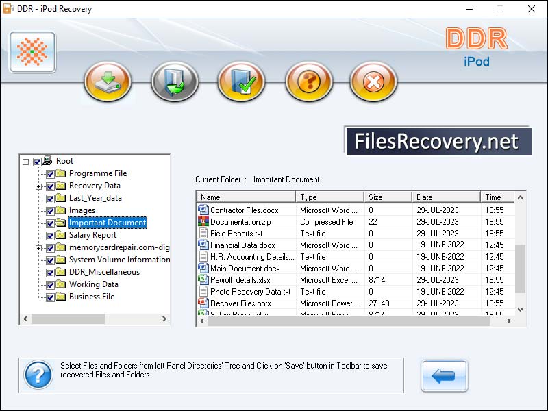 Screenshot of Recover iPod 3.4.1.5